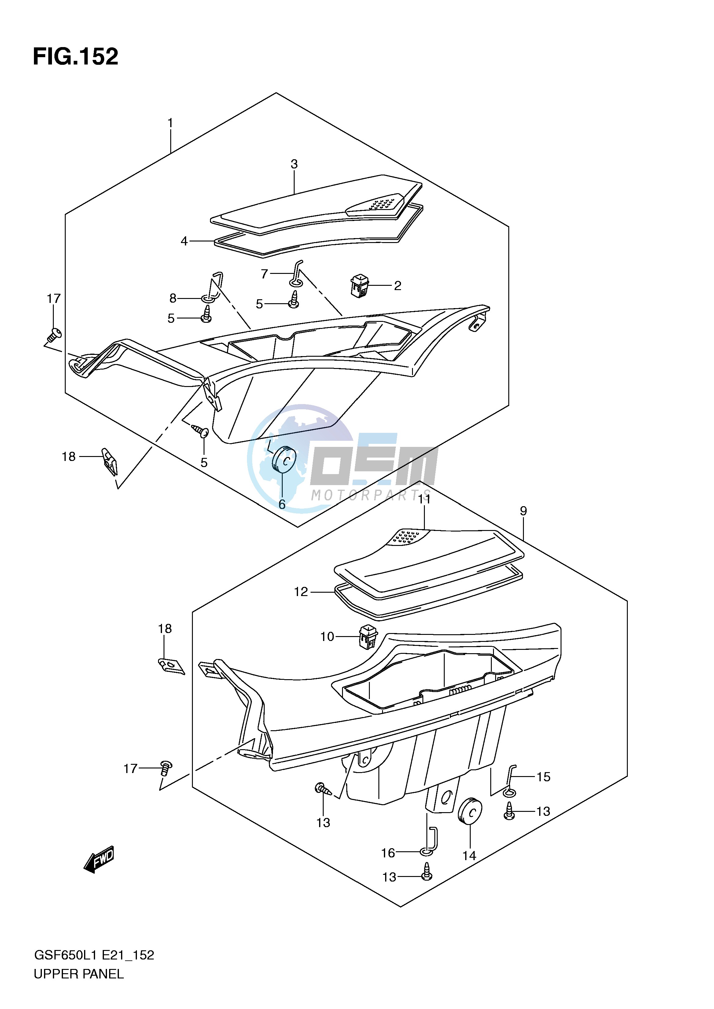 UPPER PANEL (GSF650SUL1 E21)