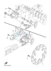 WR250X (32DP) drawing REAR BRAKE CALIPER