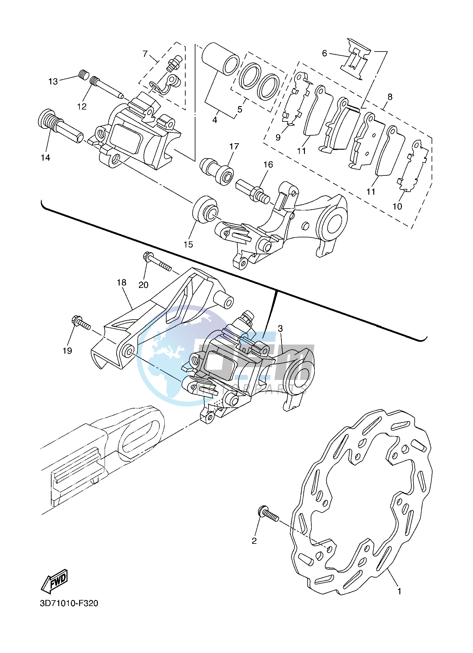 REAR BRAKE CALIPER