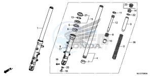 CB650FAJ CB650F 2ED drawing FRONT FORK