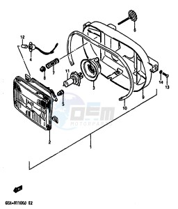 GSX-R1100 (G-H-J) drawing HEADLAMP (E18,MODEL G H E34)