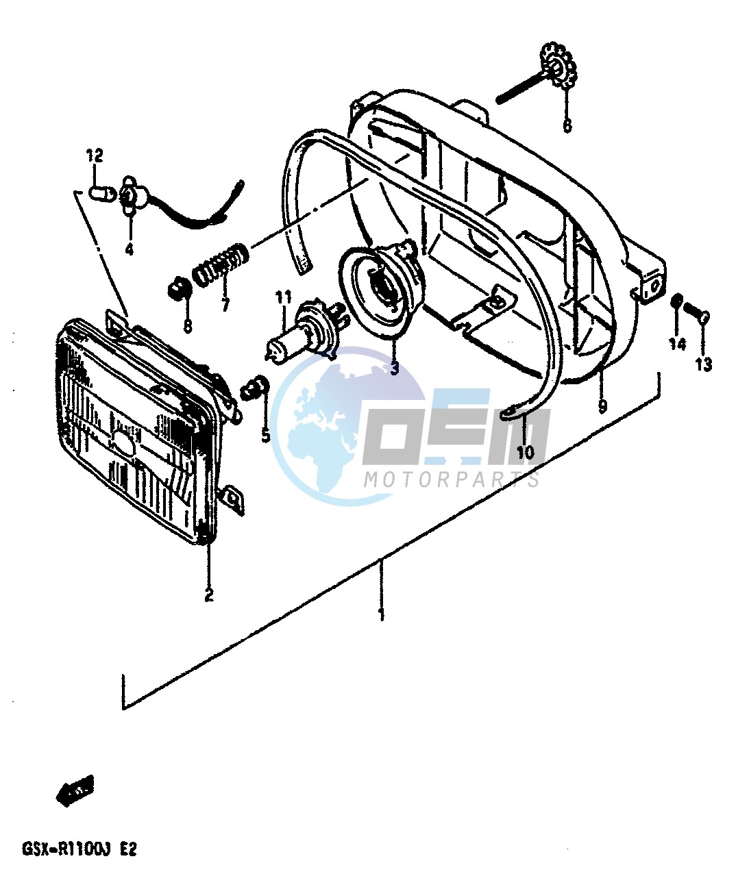 HEADLAMP (E18,MODEL G H E34)