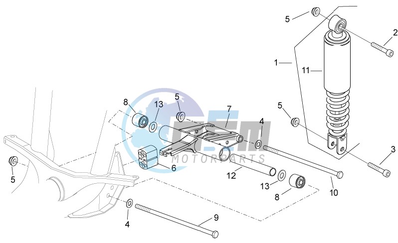 R.shock absorber-connect. Rod