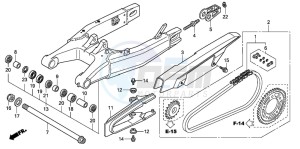 CB600F CB600F drawing SWINGARM