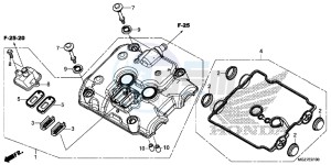 CB500XE CB500X ABS UK - (E) drawing CYLINDER HEAD COVER