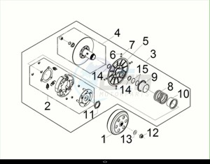 CRUISYM 125 (LV12W3-EU) (M2) drawing DRIVEN PULLEY