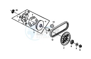 FIDDLE III 50 45KMH (L8) EU EURO4 drawing MOVABLE FLANGE / V-BELT