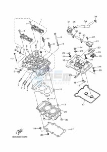 YZF320-A YZF-R3 (B2XF) drawing CYLINDER HEAD