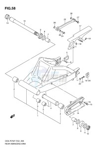 GSX-R750 (E2) drawing REAR SWINGING ARM (MODEL Y K1)