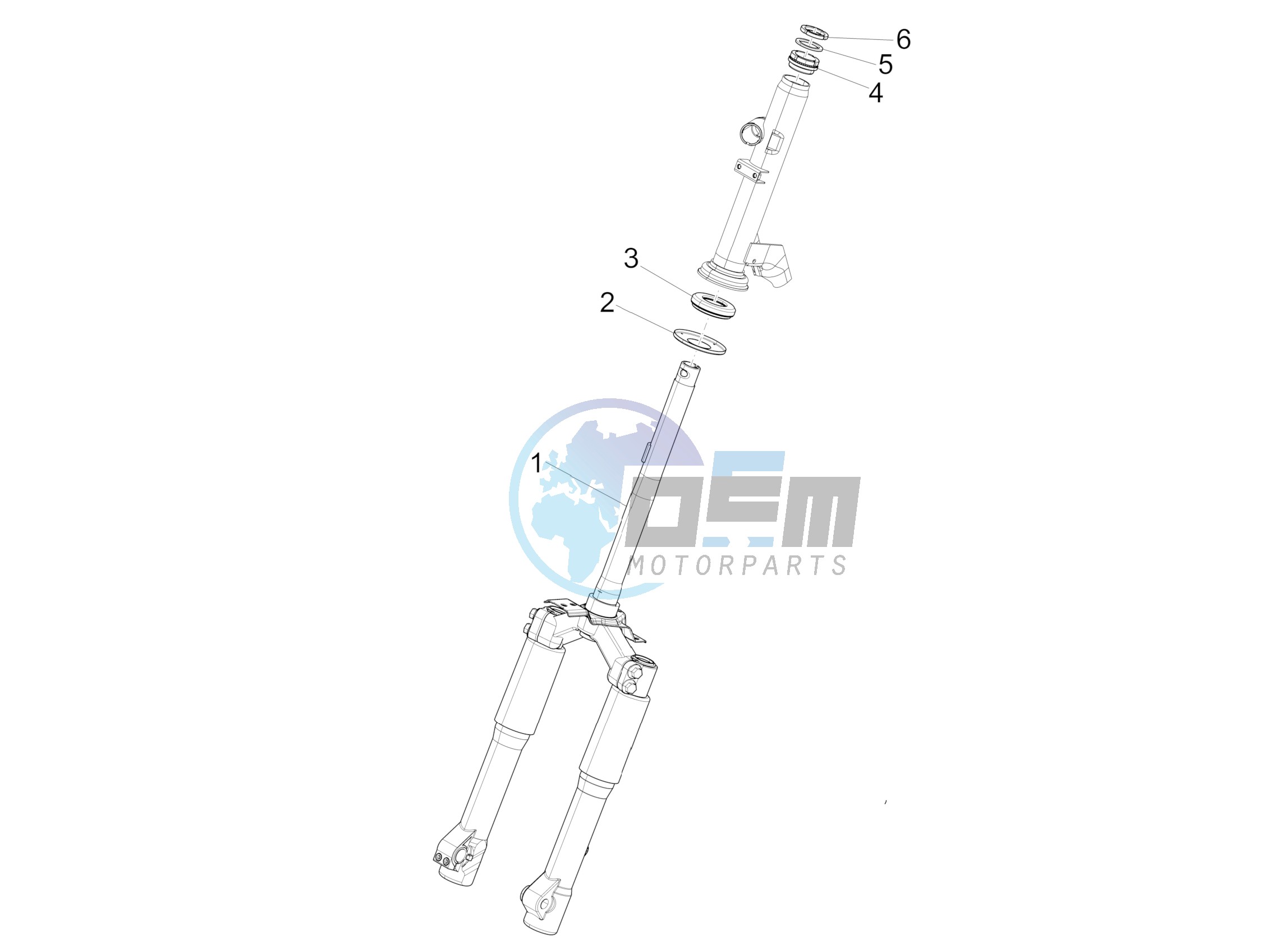 Fork/steering tube - Steering bearing unit