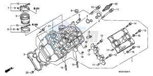 ST1300A9 UK - (E / ABS MKH MME) drawing LEFT CYLINDER HEAD