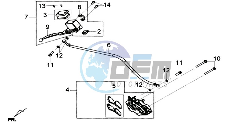 BRAKE CALIPER FOR / BRAKE LEVER CPL