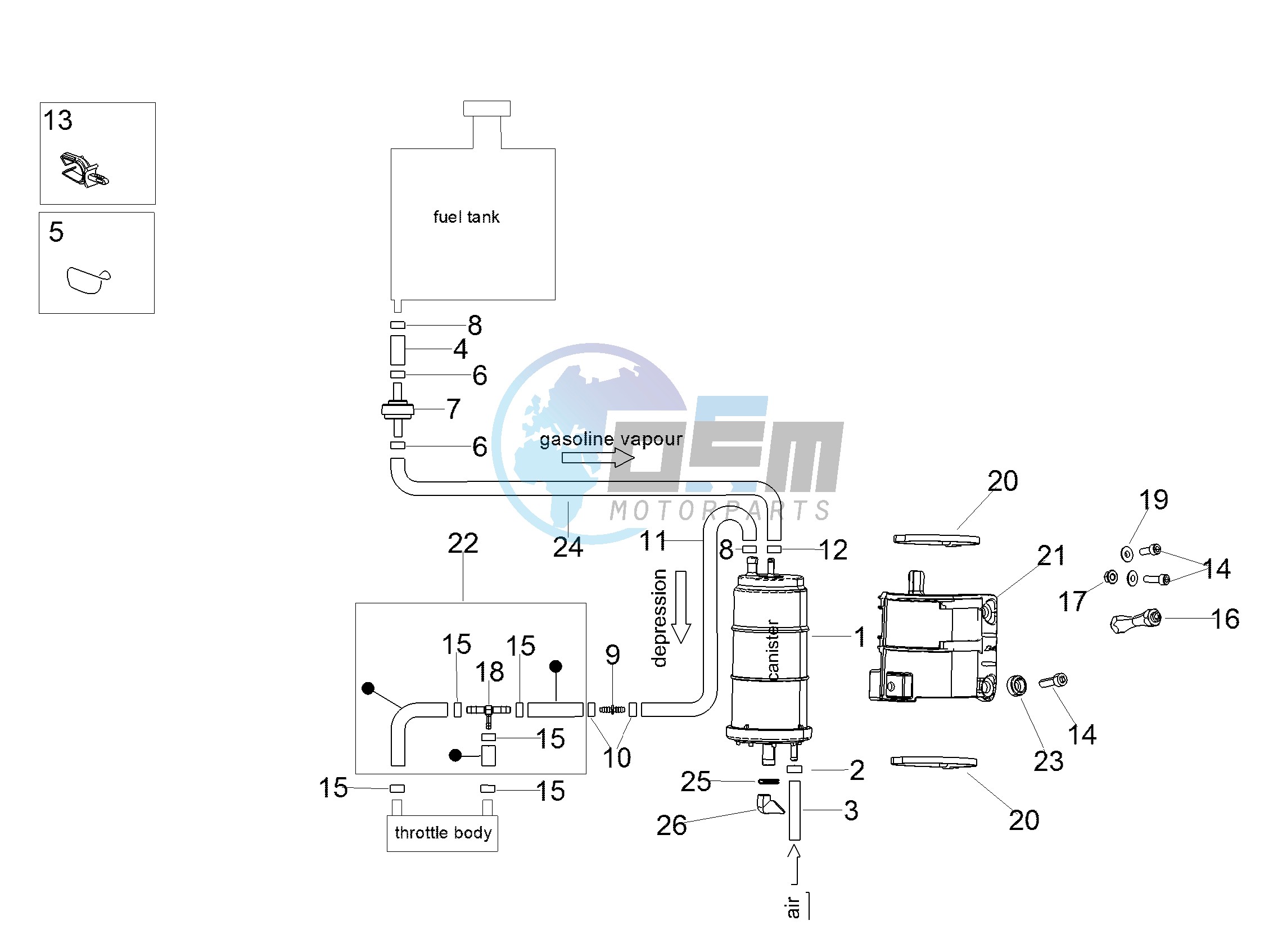 Fuel vapour recover system