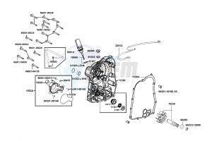 XCITING 400 drawing Right Crankcase Cover - Water  Pump