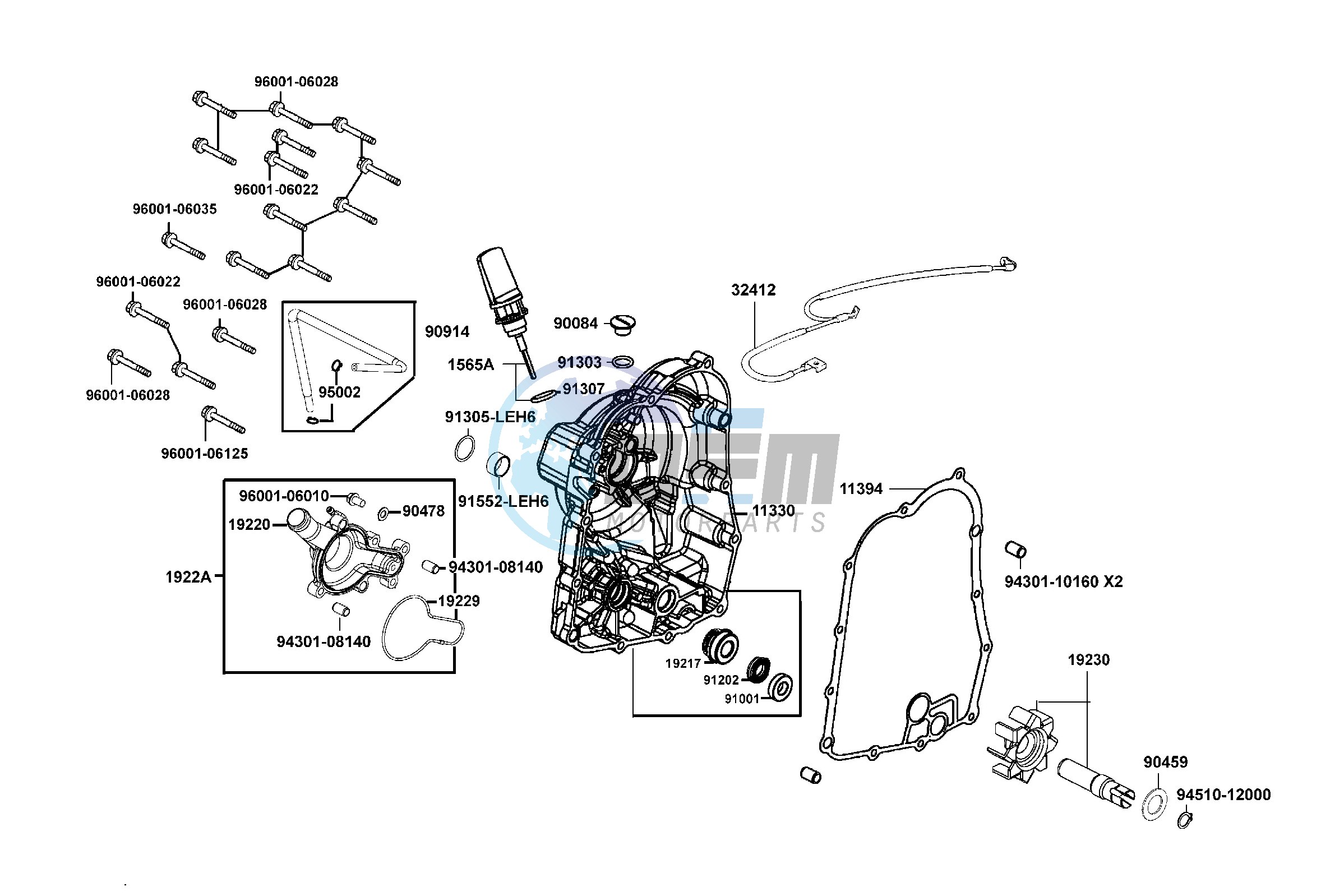 Right Crankcase Cover - Water  Pump