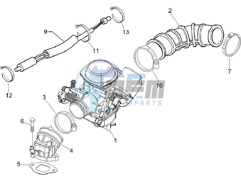 Carburettor  assembly - Union pipe