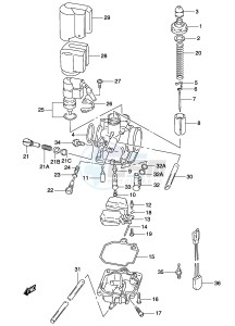 AY50 (P19) katana drawing CARBURETOR (MODEL AY50W K3 K4)