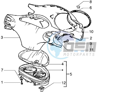 Speedometers Kms. - handlebar cover