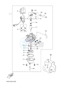 CW50N BOOSTER NAKED (2B7N 2B7N) drawing CARBURETOR