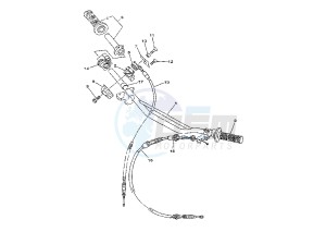 YZ 125 drawing STEERING HANDLE -CABLE