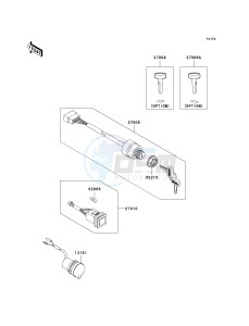 KAF 620 S [MULE 4010 TRANS4X4 HARDWOODS GREEN HD] (S9F-SAF) SAF drawing IGNITION SWITCH