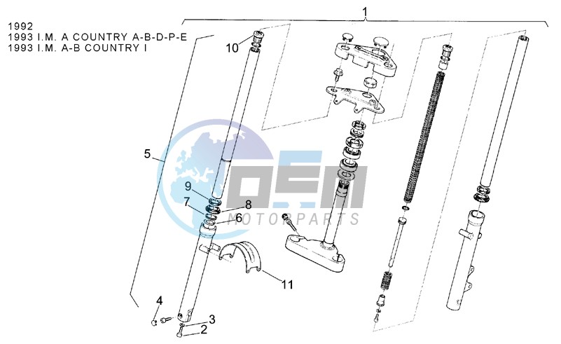 Front fork 92-93 - RH Sleeve