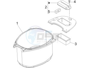 LX 125 4T E3 UK drawing Helmet housing - Undersaddle