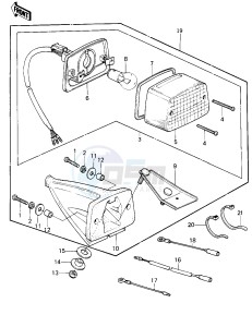 KDX 250 A [KDX250] (A1) [KDX250] drawing TAILLIGHT_CHASSIS ELECTRICAL EQUIPMENT