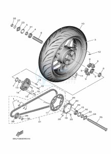 TRACER 9 GT+ MTT890D-K (BLG1) drawing REAR WHEEL