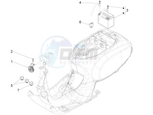 LX 125 4T 3V ie Taiwan drawing Control switches - Battery - Horn