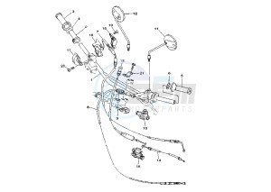 TW 125 drawing STEERING HANDLE-CABLE MY01