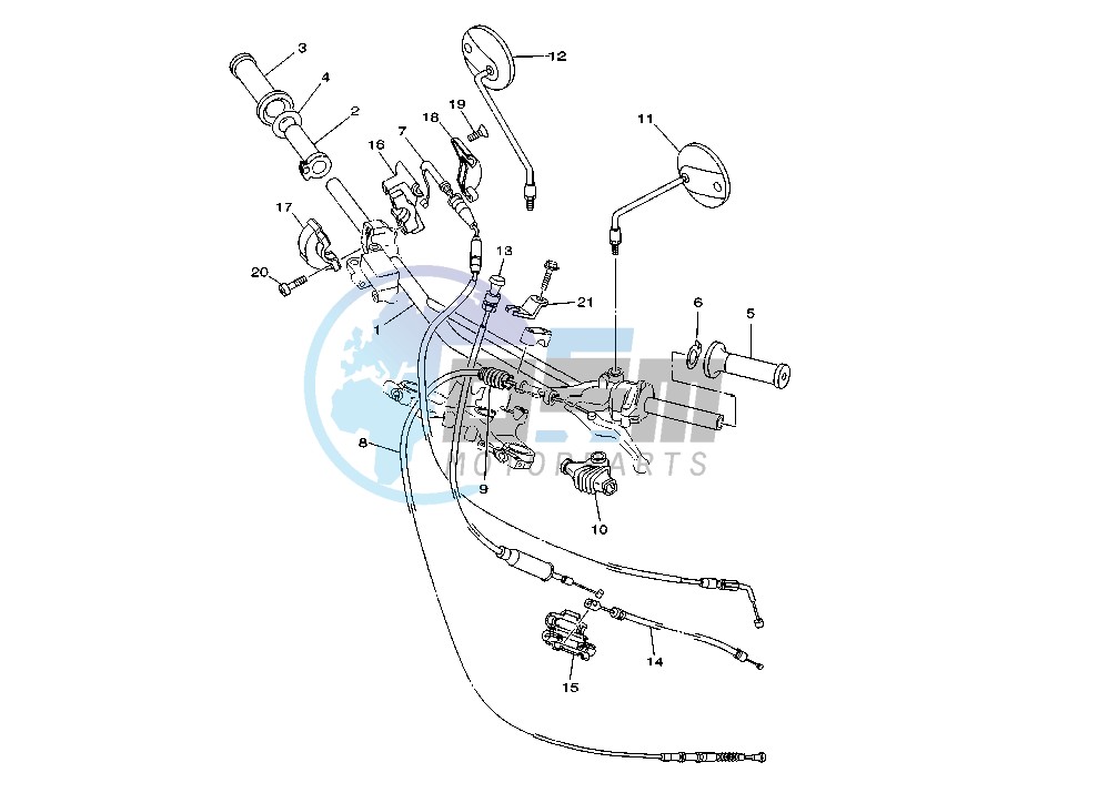 STEERING HANDLE-CABLE MY01