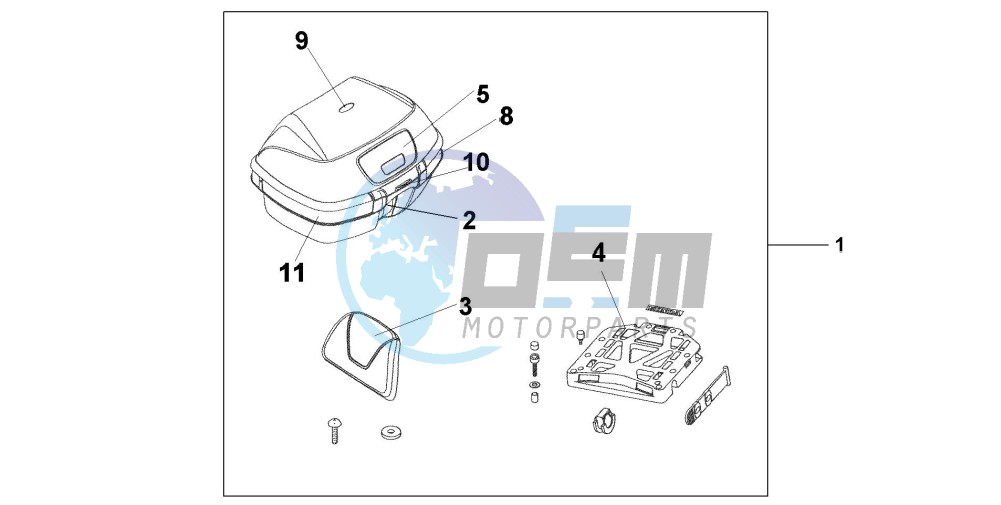 TOP BOX 45L PEARL MON BLUE