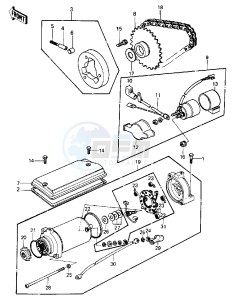 KZ 440 B (B1) drawing STARTER MOTOR_STARTER CLUTCH -- 80 B1- -