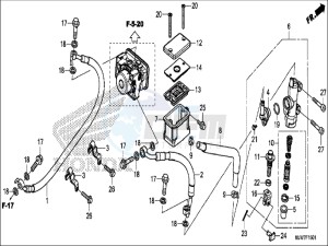 CB500FAH CB500F ED drawing REAR BRAKE MASTER CYLINDER (CB500FA)