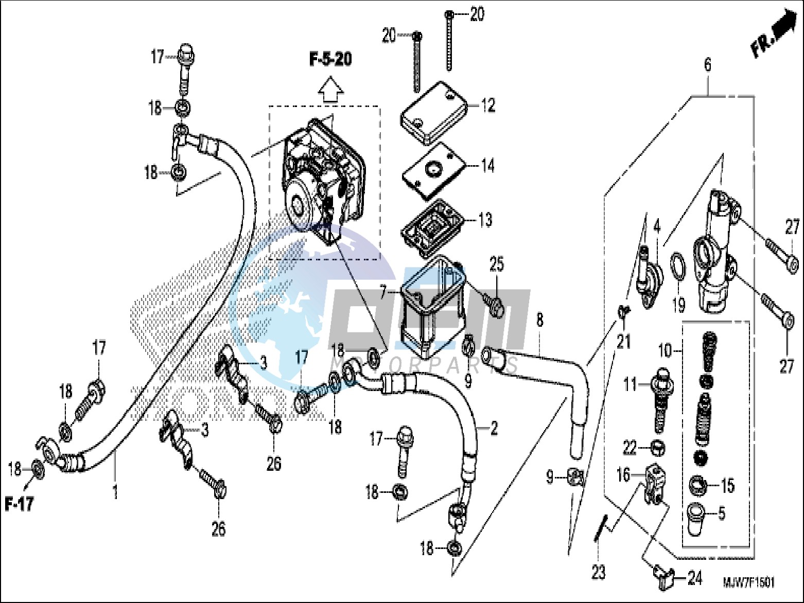 REAR BRAKE MASTER CYLINDER (CB500FA)