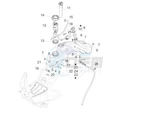 GTS Super 150 ie 4T 3V (APAC) (Au, Ex, Jp, Ri, T, V) drawing Fuel tank