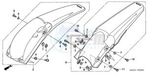 CRF250R9 Europe Direct - (ED / CMF) drawing REAR FENDER