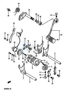 DR600R (E2) drawing GEAR SHIFTING