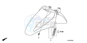 SH300A9 UK - (E / ABS MKH) drawing FRONT FENDER