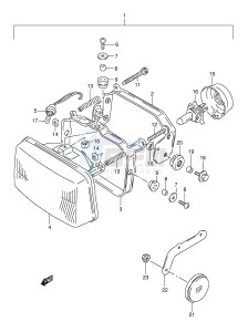 DR800S (E4) drawing HEADLAMP (MODEL R S T)