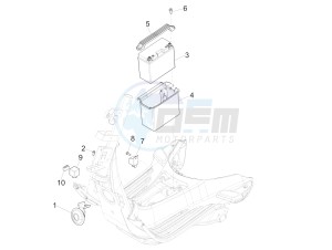 SPRINT 150 4T 3V IE ABS E3 (NAFTA) drawing Remote control switches - Battery - Horn