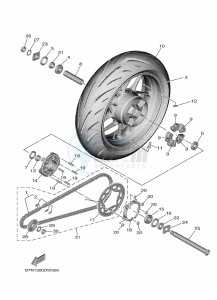 XSR900 MTM890 (BEA1) drawing REAR WHEEL