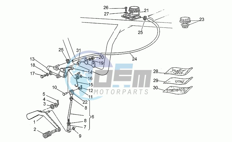 Rear master cylinder