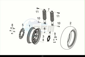 CRUISYM 125 (LV12W3-EU) (M2) drawing RR. WHEEL - RR. CUSHION