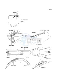 KX 85 A [KX85 MONSTER ENERGY] (A6F - A9FA) A9FA drawing DECALS-- EBONY- --- A9FA- -