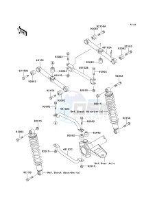 KLF 250 A [BAYOU 250] (A6F-A9F) A7F drawing REAR SUSPENSION