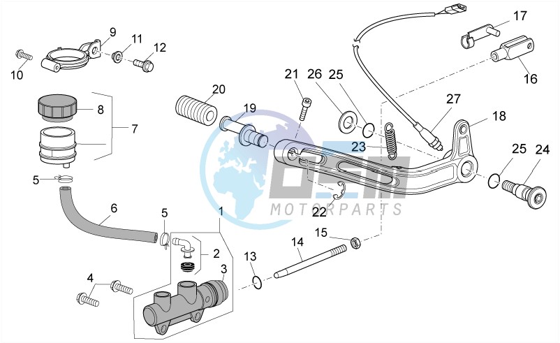 Rear master cylinder