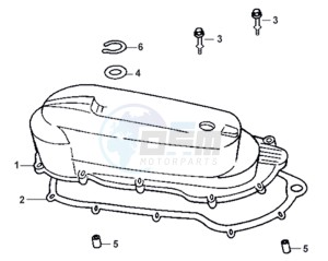 JET EURO X 50 drawing CRANKCASE COVER LEFT