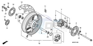 CBF600NA9 UK - (E / ABS MKH) drawing REAR WHEEL